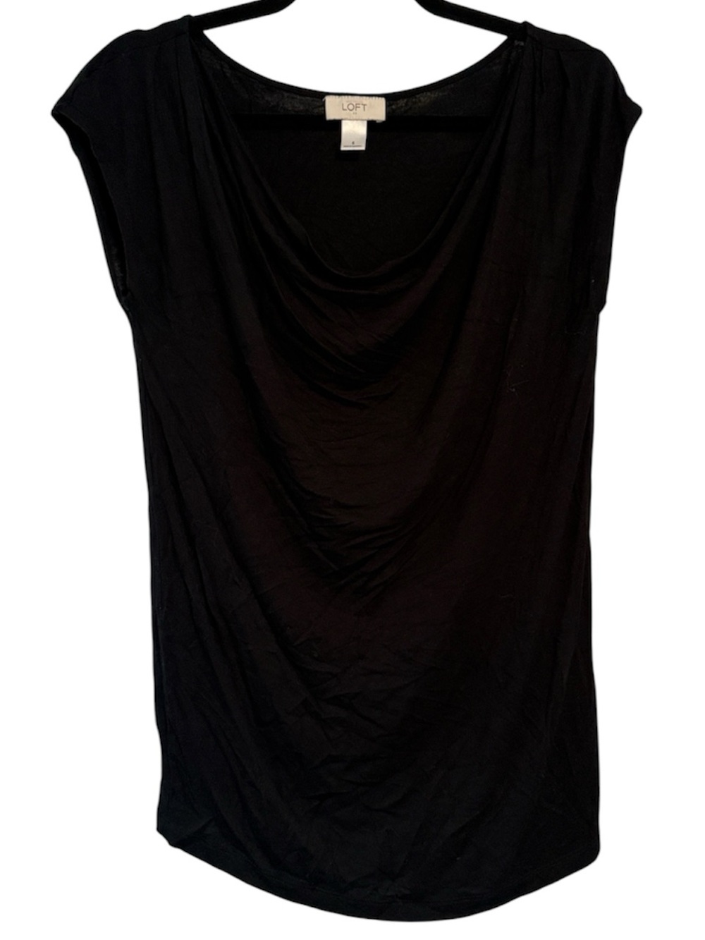🖤 Loft Black Cowl Neck Short Sleeve Top